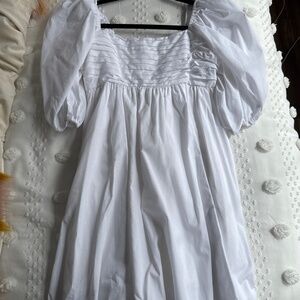 Puff Sleeve White Abercrombie Mini Baby Doll Dress (NEVER WORN)